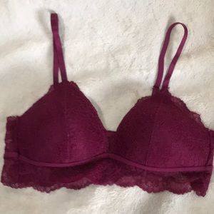 Burgundy bralette with padding